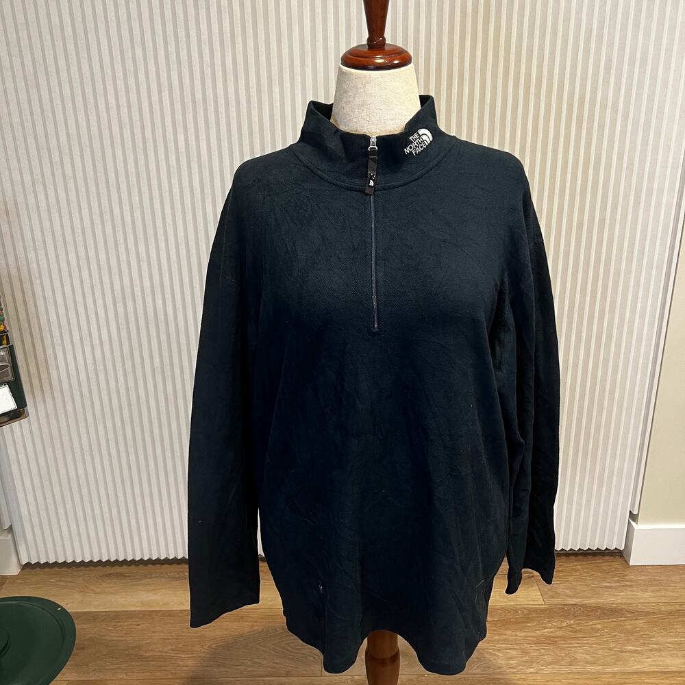 THE NORTH FACE Men's 1/4 Zip Mock Neck Pullover Size L In Navy